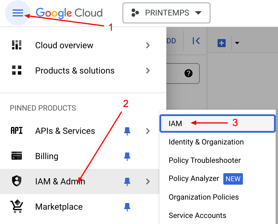 Access to the BigQuery IAM interface